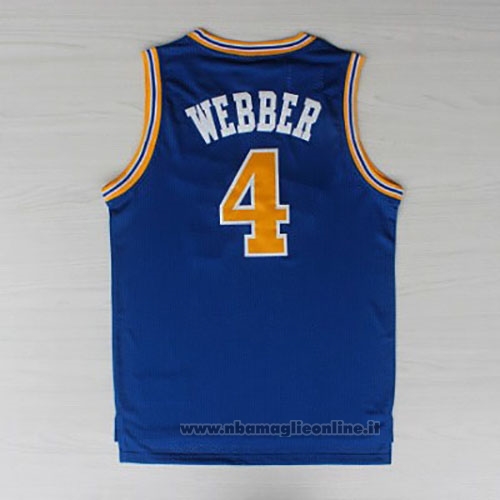Maglia Golden State Warriors Chris Webber NO 4 Throwback Blu